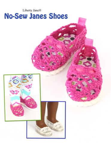 Liberty Jane WellieWishers No Sew Janes Shoes 14.5 Inch Doll Shoe Pattern larougetdelisle