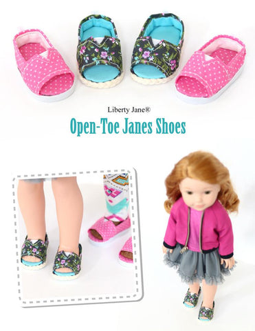 Liberty Jane WellieWishers Open-Toe JANES 14.5 Inch Doll Shoe Pattern larougetdelisle