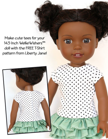 Liberty Jane WellieWishers FREE T-Shirt 14.5 inch Doll Clothes Pattern larougetdelisle