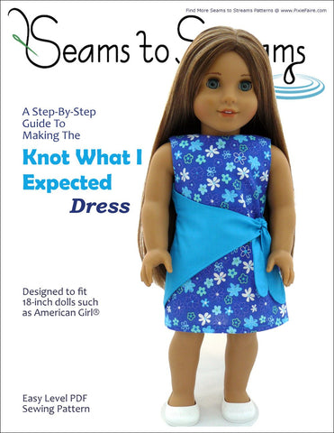 Seams to Streams 18 Inch Modern Knot What I Expected Dress 18" Doll Clothes Pattern larougetdelisle