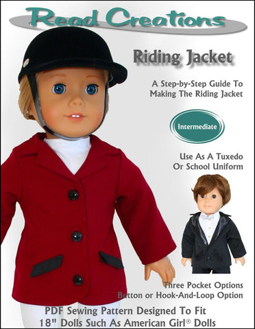 Read Creations 18 Inch Modern Riding Jacket 18" Doll Clothes Pattern larougetdelisle