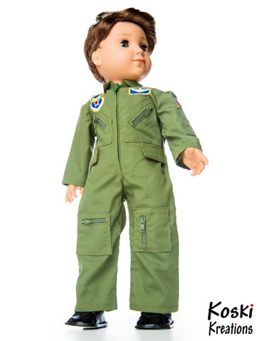 Koski Kreations 18 Inch Modern Flight Suit 18" Doll Clothes Pattern larougetdelisle