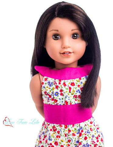 Love From Lola 18 Inch Modern The Lola Dress and Romper 18" Doll Clothes Pattern larougetdelisle