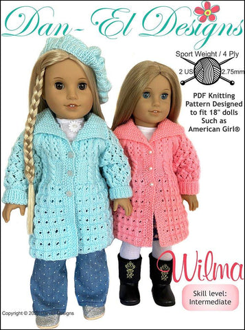 Dan-El Designs Knitting Wilma 18" Doll Knitting Pattern larougetdelisle