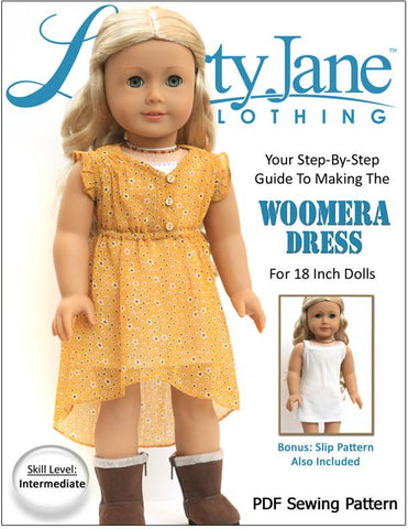 Liberty Jane 18 Inch Modern Woomera Dress 18" Doll Clothes Pattern larougetdelisle