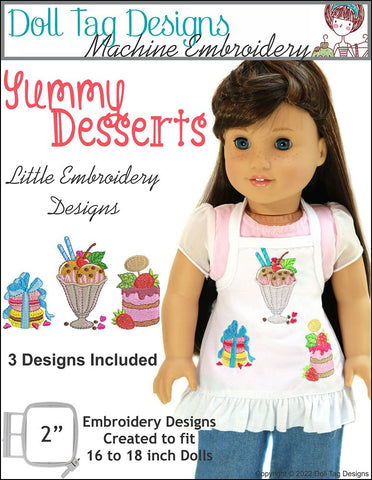 Doll Tag Clothing Machine Embroidery Design Yummy Desserts Little Designs for Machine Embroidery larougetdelisle