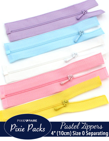 larougetdelisle Pixie Packs Pixie Packs 4" (10cm) Separating Zippers Pastel - Size 0 larougetdelisle