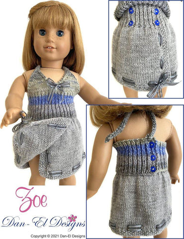 Dan-El Designs Knitting Zoe 18" Doll Clothes Knitting Pattern larougetdelisle