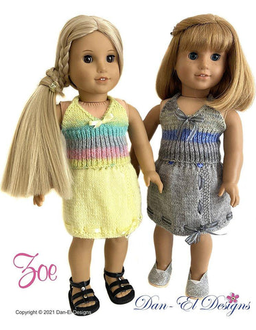 Dan-El Designs Knitting Zoe 18" Doll Clothes Knitting Pattern larougetdelisle