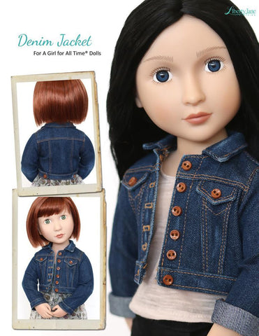 Liberty Jane A Girl For All Time Denim Jacket Pattern for AGAT Dolls larougetdelisle