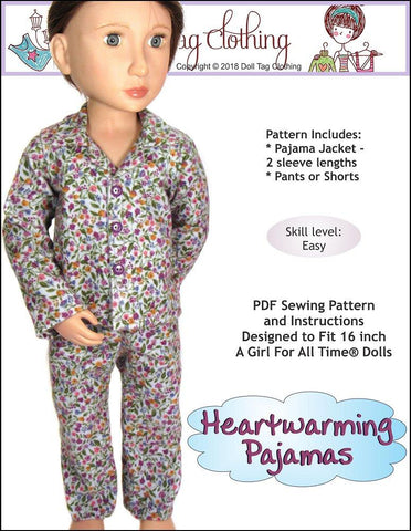 Doll Tag Clothing A Girl For All Time Heartwarming Pajamas Pattern for A Girl For All Time Dolls larougetdelisle