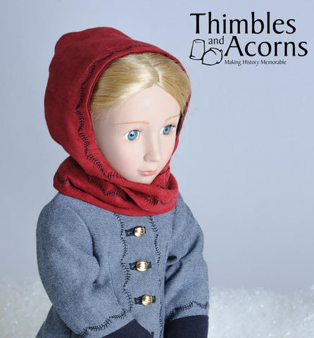 Thimbles and Acorns A Girl For All Time The Long Winter Coat and Hood Pattern for AGAT Dolls larougetdelisle