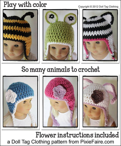 Doll Tag Clothing Crochet Animal Beanies Crochet Pattern larougetdelisle