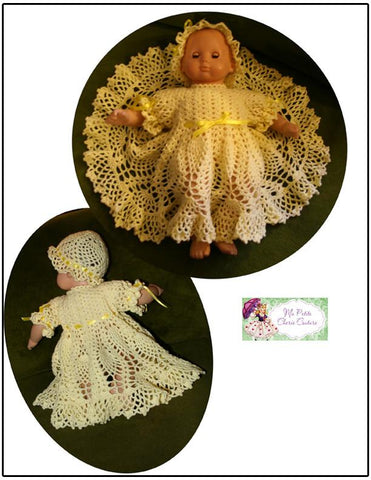 Mon Petite Cherie Couture Bitty Baby/Twin Baby's First Dress Crochet Pattern larougetdelisle