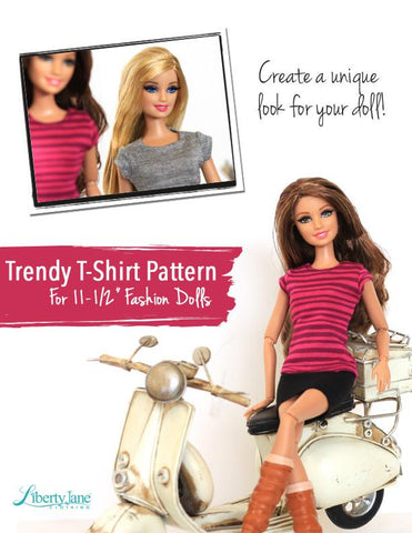 Liberty Jane Barbie FREE T-Shirt For 11-1/2" Fashion Dolls larougetdelisle