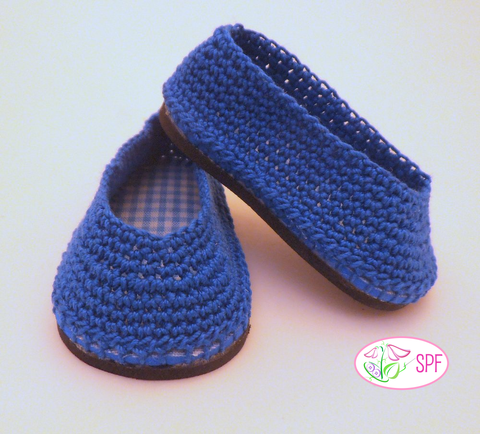 Sweet Pea Fashions Crochet Paloma Crocheted Ballet Flats 18" Doll Crochet Pattern larougetdelisle