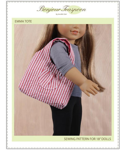 Bonjour Teaspoon 18 Inch Modern Emma Tote Bag 18" Doll Accessory Pattern larougetdelisle