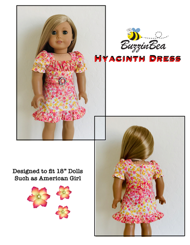 BuzzinBea 18 Inch Modern Hyacinth Dress 18" Doll Clothes Pattern larougetdelisle