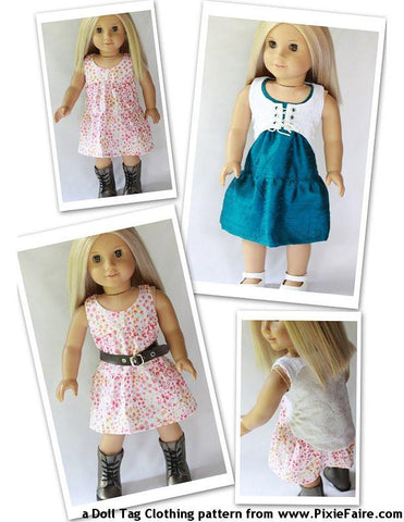 Doll Tag Clothing 18 Inch Modern Carousel Dress and Vest 18" Doll Clothes Pattern larougetdelisle