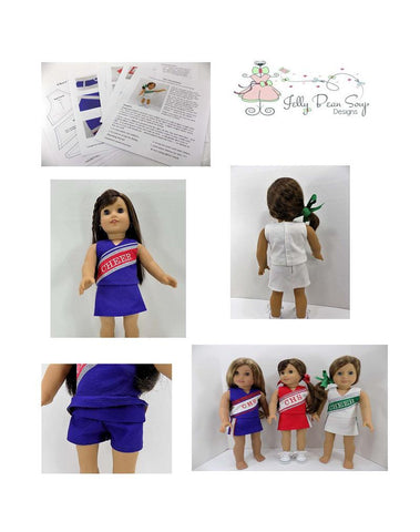 Jelly Bean Soup Designs 18 Inch Modern Cheer Outfit 18" Doll Clothes Pattern larougetdelisle