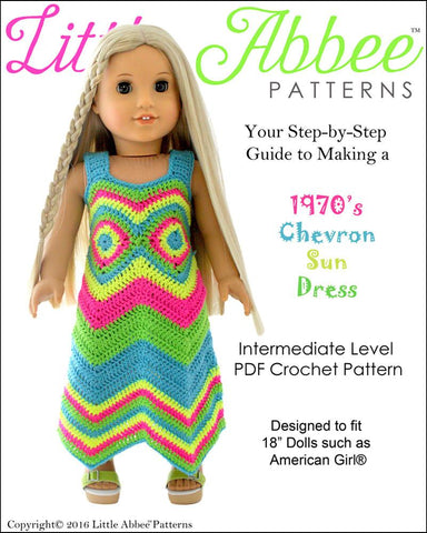 Little Abbee Crochet 1970's Chevron Sun Dress Crochet Pattern larougetdelisle