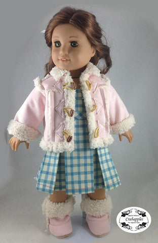 Crabapples 18 Inch Modern Chilly Day Sherpa Coat And Boots 18" Doll Clothes Pattern larougetdelisle