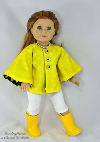 Sewing Force 18 Inch Modern Classic Rain or Winter Jacket 18" Doll Clothes Pattern larougetdelisle