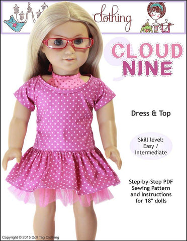 Doll Tag Clothing 18 Inch Modern Cloud Nine 18" Doll Clothes Pattern larougetdelisle