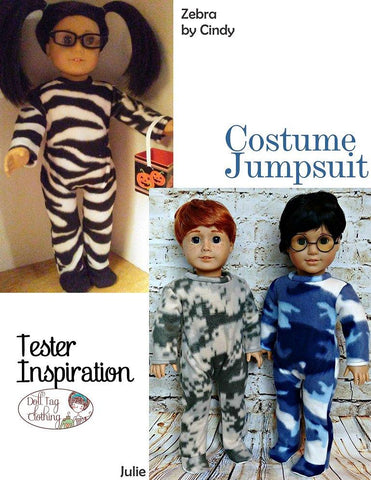 Doll Tag Clothing 18 Inch Modern Costume Jumpsuit 18" Doll Clothes Pattern larougetdelisle