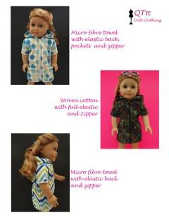 QTπ Doll Clothing 18 Inch Modern Summer Fun Cover Up 18" Doll Clothes Pattern larougetdelisle