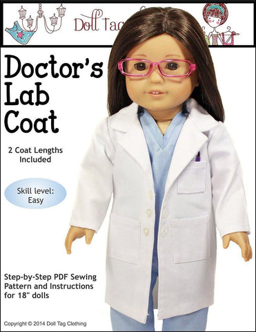 Doll Tag Clothing 18 Inch Modern Doctor's Lab Coat 18" Doll Clothes larougetdelisle