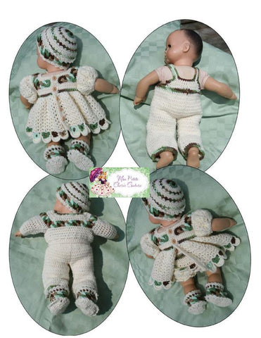 Mon Petite Cherie Couture Bitty Baby/Twin Dolly Rings Sweater and Overalls Crochet Pattern larougetdelisle