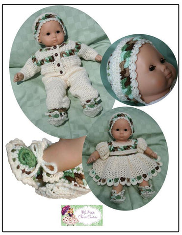Mon Petite Cherie Couture Bitty Baby/Twin Dolly Rings Dress and Panties Crochet Pattern larougetdelisle
