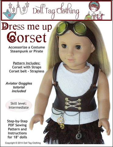 Doll Tag Clothing 18 Inch Modern Dress Me Up Corset 18" Doll Clothes Pattern larougetdelisle