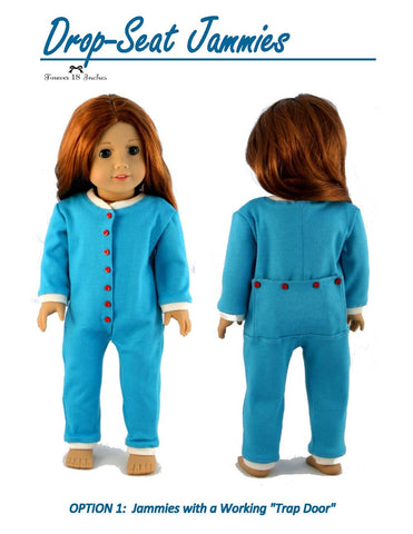 Forever 18 Inches 18 Inch Modern Drop-Seat Jammies 18" Doll Clothes larougetdelisle