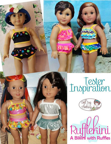 Doll Tag Clothing 18 Inch Modern Rufflekini Swimsuit 18" Doll Clothes larougetdelisle