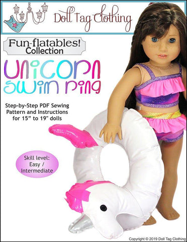 Doll Tag Clothing 18 Inch Modern Fun-flatable Unicorn 15" - 18" Doll Accessories larougetdelisle