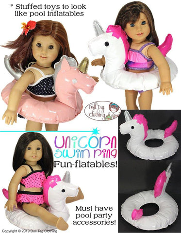 Doll Tag Clothing 18 Inch Modern Fun-flatable Unicorn 15" - 18" Doll Accessories larougetdelisle