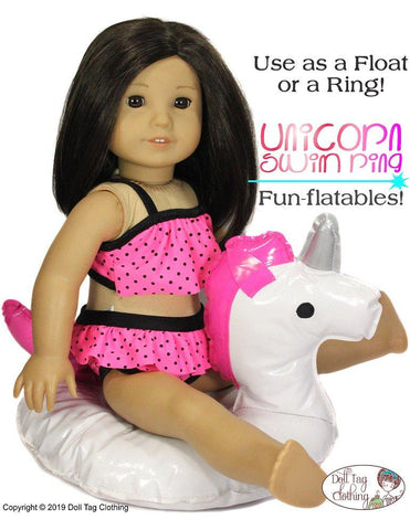 Doll Tag Clothing 18 Inch Modern Fun-flatable Unicorn 15" - 18" Doll Accessories larougetdelisle