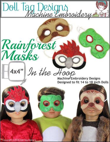 Doll Tag Clothing Machine Embroidery Design Rainforest Masks Machine Embroidery Designs larougetdelisle