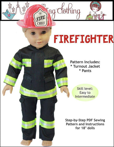 Doll Tag Clothing 18 Inch Modern Firefighter Outfit 18" Doll Clothes Pattern larougetdelisle