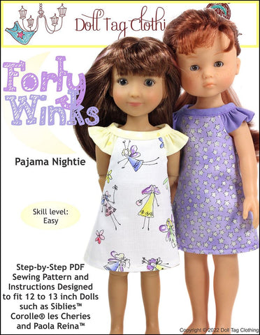 Doll Tag Clothing Siblies Forty Winks Pattern for 12-13" Dolls such as Siblies™, Corolle® les Cheries, or Paola Reina™ larougetdelisle