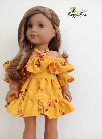 BuzzinBea 18 Inch Modern Wildflower Dress 18" Doll Clothes Pattern larougetdelisle