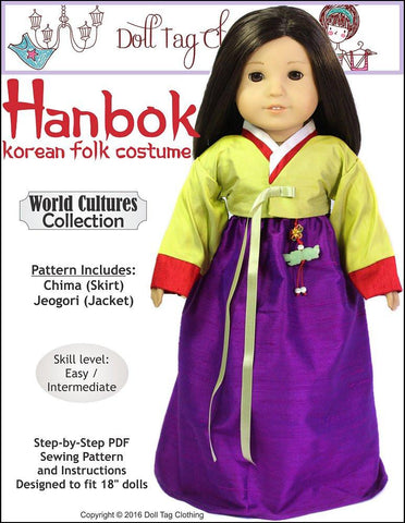 Doll Tag Clothing 18 Inch Historical Korean Hanbok 18" Doll Clothes larougetdelisle