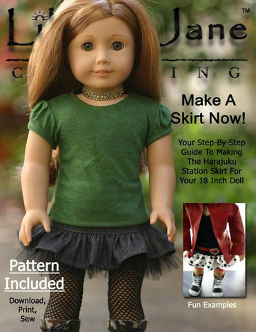 Liberty Jane 18 Inch Modern Harajuku Skirt 18" Doll Clothes Pattern larougetdelisle