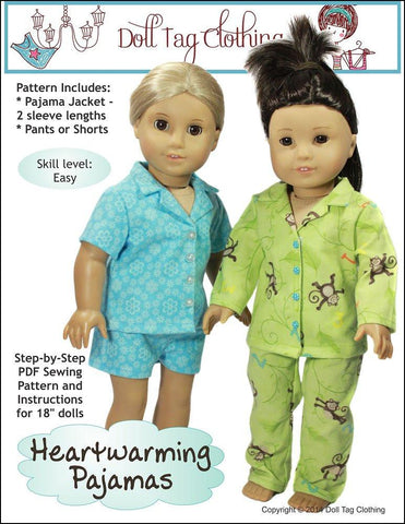 Doll Tag Clothing 18 Inch Modern Heartwarming Pajamas 18" Doll Clothes Pattern larougetdelisle