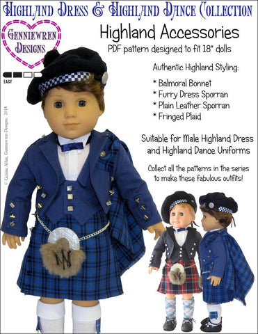 Genniewren 18 Inch Modern Highland Accessories 18" Doll Clothes Pattern larougetdelisle