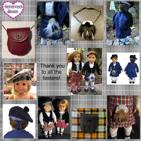 Genniewren 18 Inch Modern Boy's Highland Bundle 18" Doll Clothes Pattern larougetdelisle