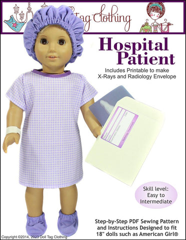 Doll Tag Clothing 18 Inch Modern Hospital Patient 18" Doll Clothes Pattern larougetdelisle