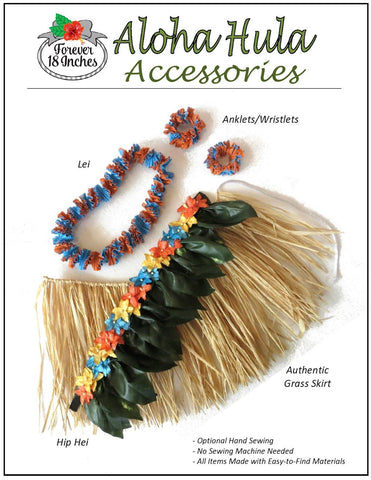 Forever 18 Inches 18 Inch Modern Aloha Hula Accessories 18" Doll Accessory Pattern larougetdelisle